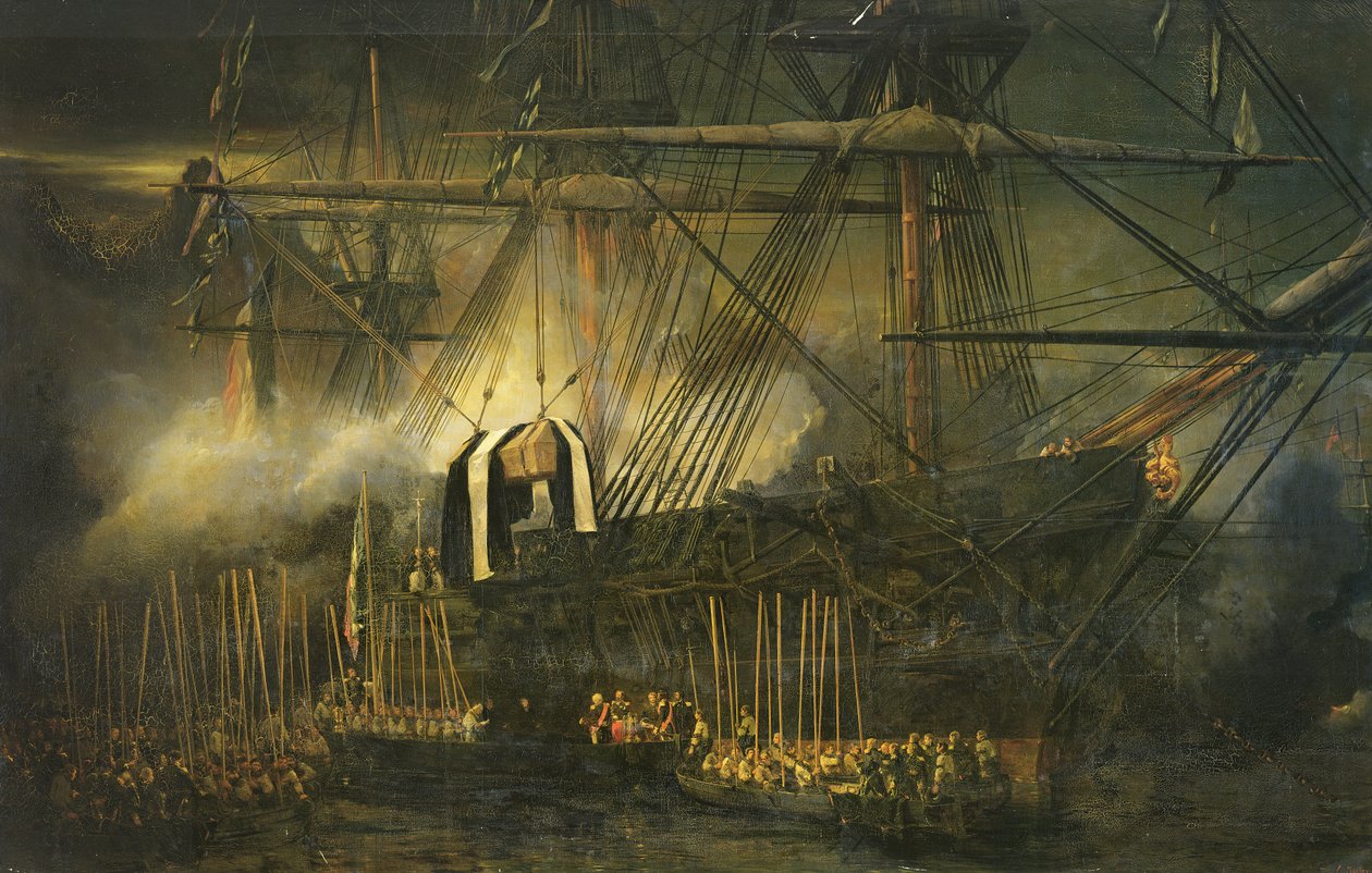 Die Verschiffung von Napoleons Asche an Bord der 