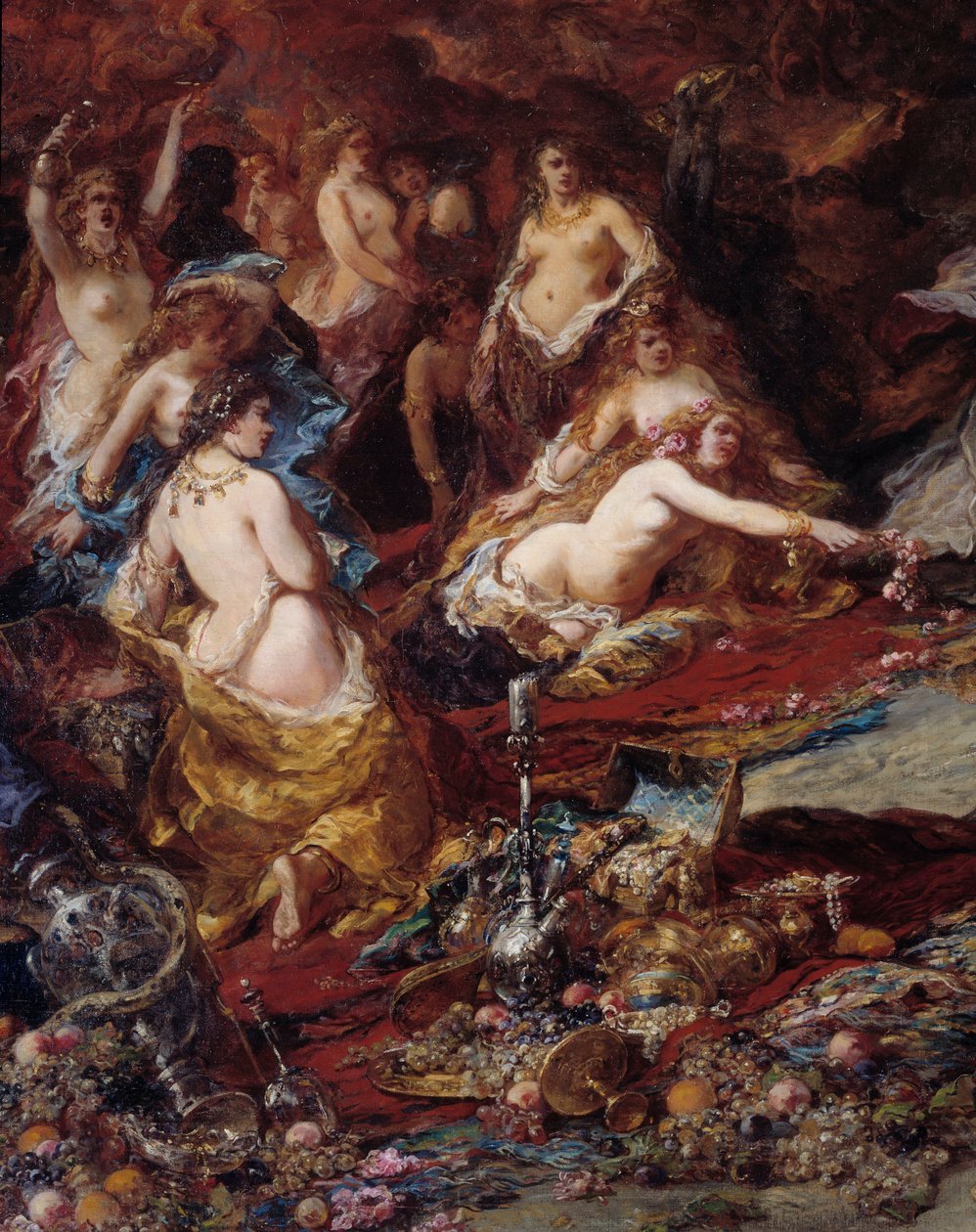 Die Versuchung des Heiligen Antonius (Detail) von Louis Eugene Gabriel Isabey