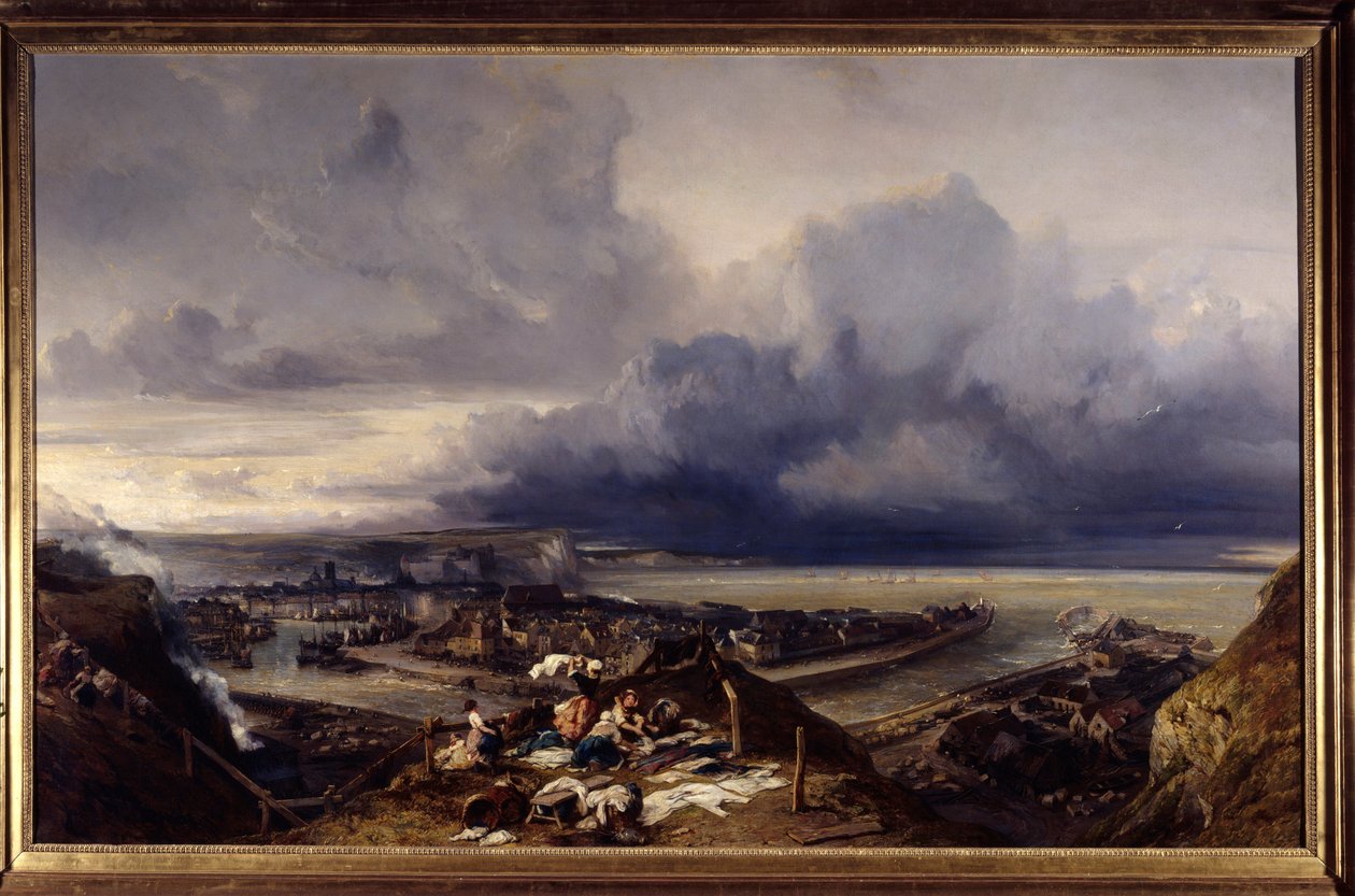 Ansicht des Hafens von Dieppe in der Normandie von Louis Eugene Gabriel Isabey
