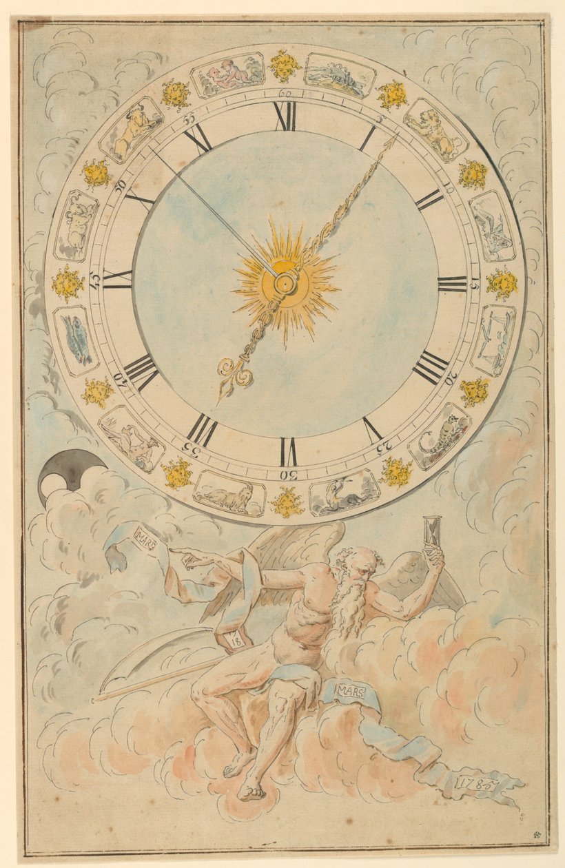 Zifferblatt mit den Tierkreiszeichen von Louis Felix de la Rue