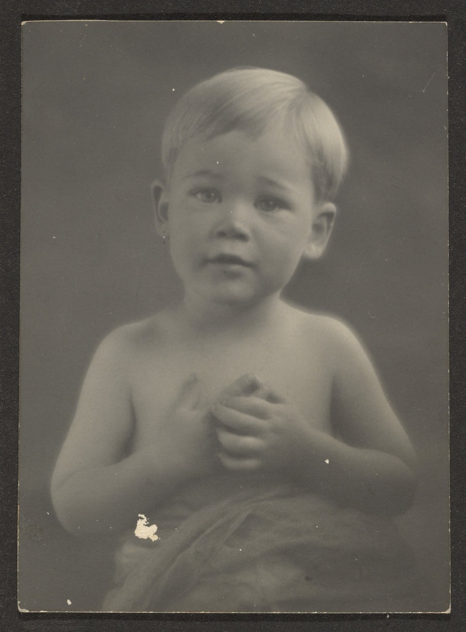 [Porträt eines kleinen Jungen in drapiertem Stoff] von Louis Fleckenstein
