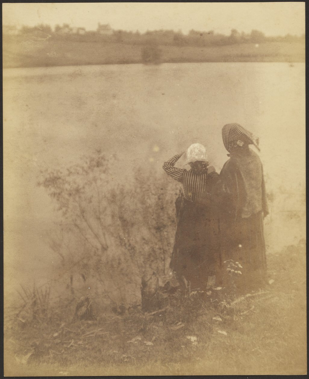 Zwei Frauen an einem See von Louis Fleckenstein