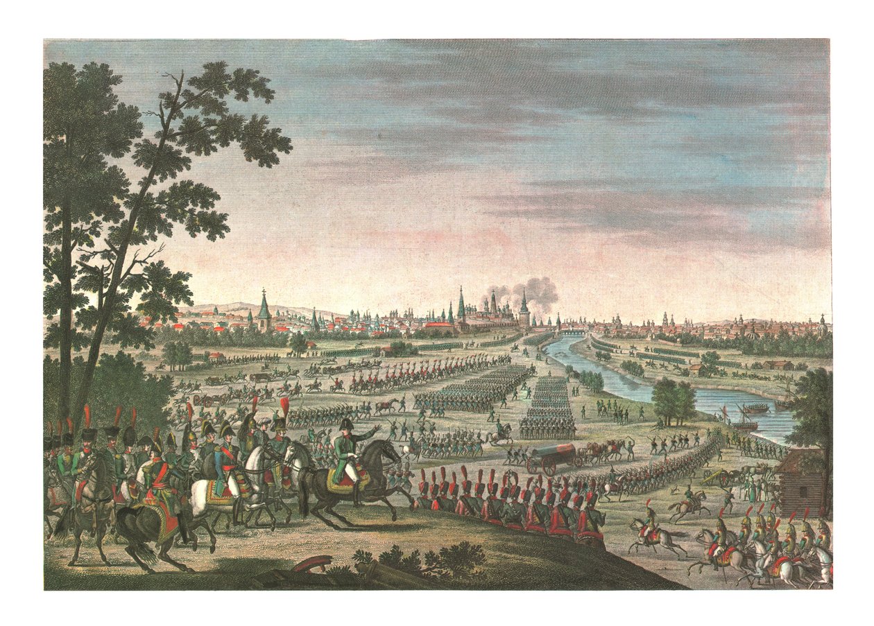 Einzug der Franzosen in Moskau, 14. September 1812, ca. 1850 von Louis Francois Couche
