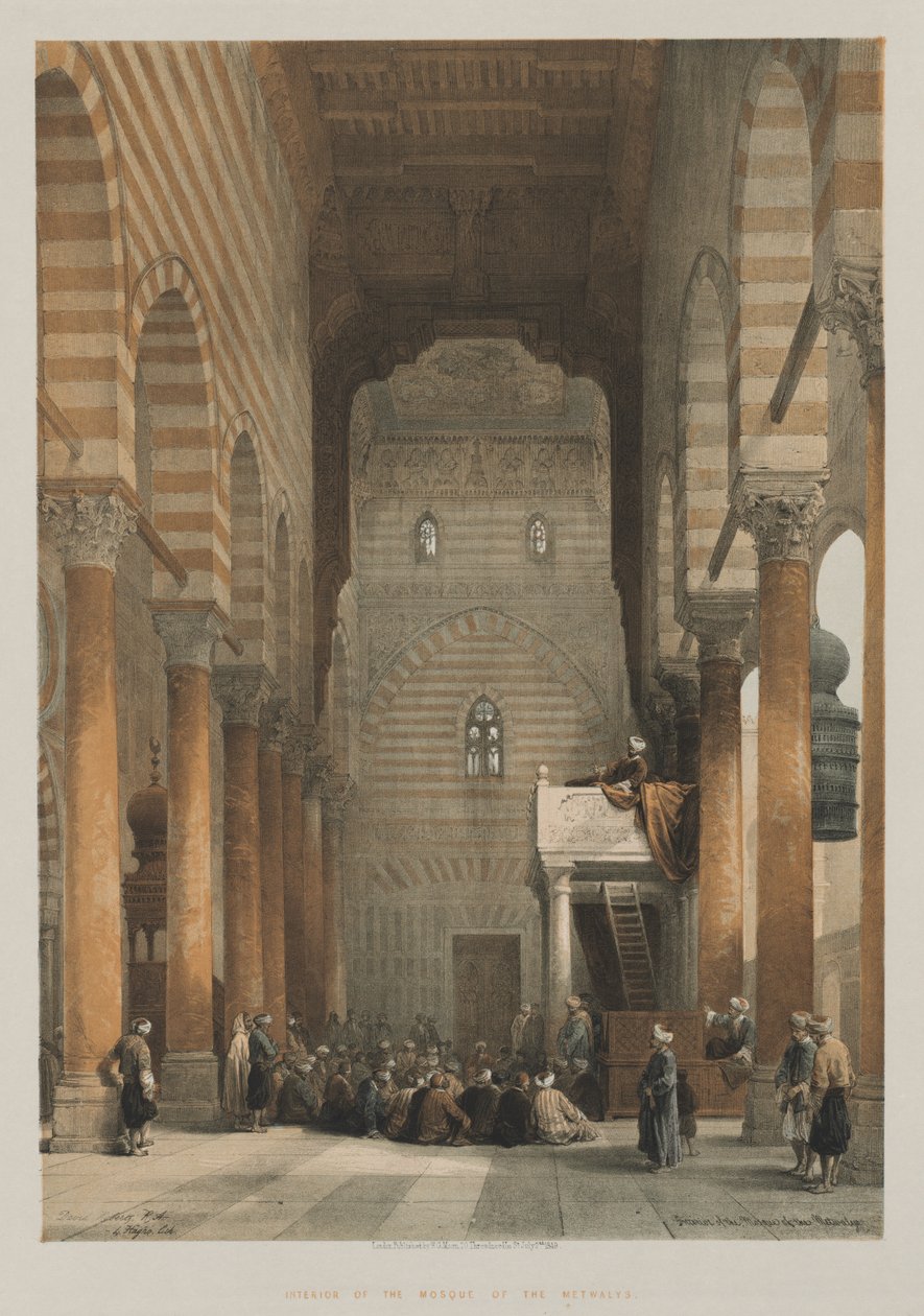 Ägypten und Nubien, Band III: Innenraum der Moschee der Metwalys von Louis Haghe