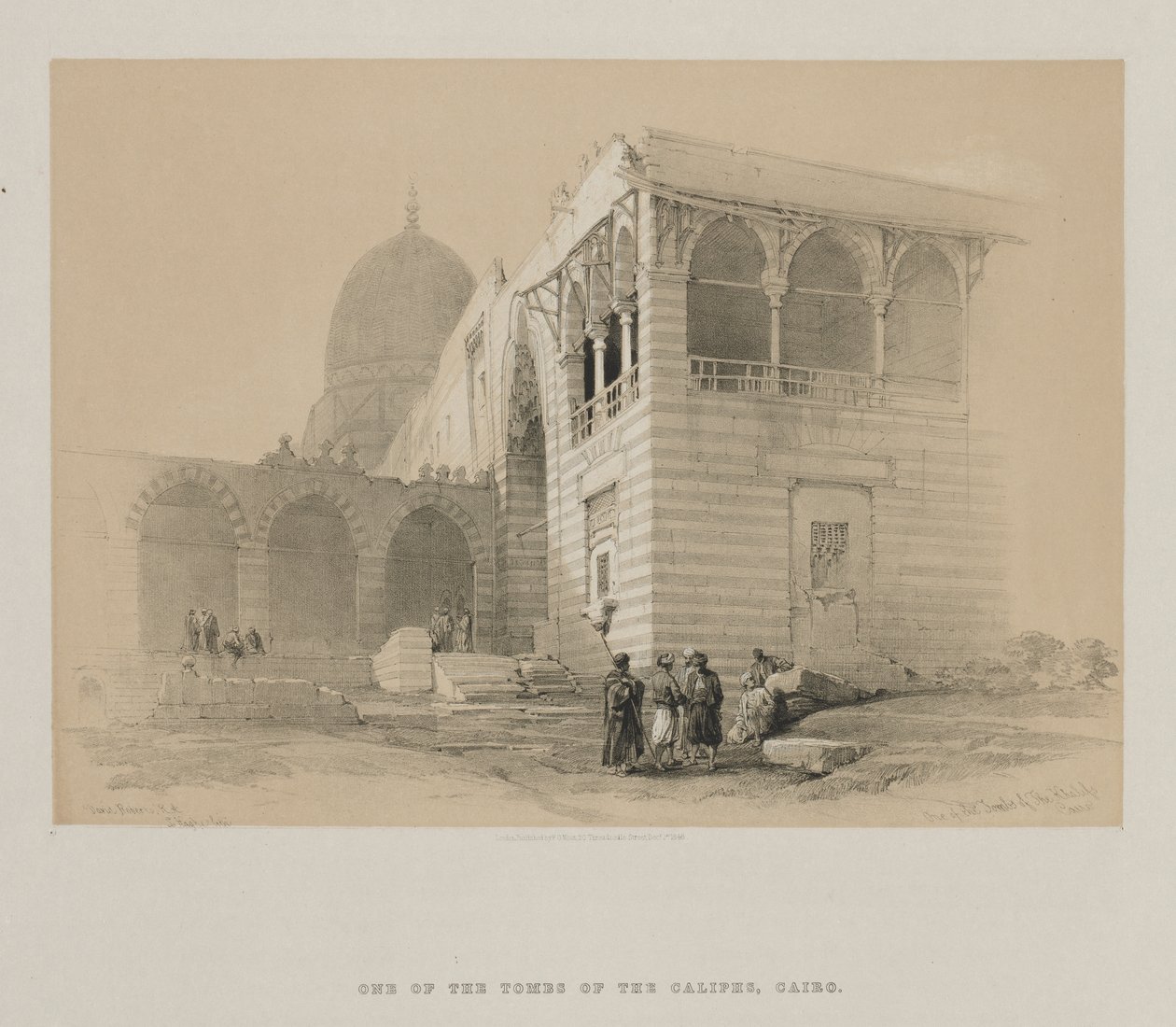 Ägypten und Nubien, Band III: Eines der Gräber der Kalifen, Kairo, 1848 von Louis Haghe