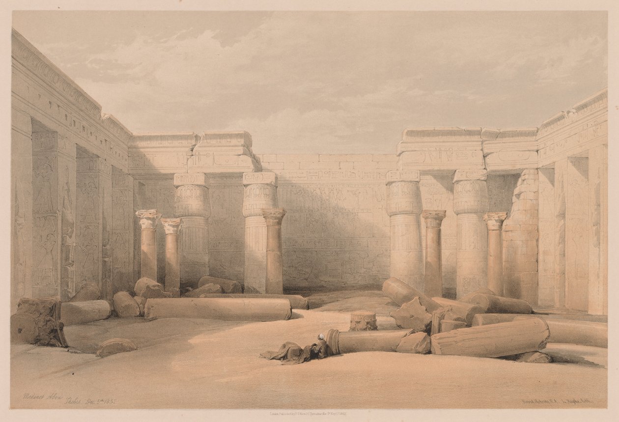 Ägypten und Nubien: Band II - Nr. 18, Medinet Abou, Theben, 1832 von Louis Haghe