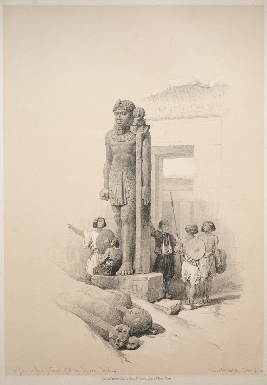 Ägypten und Nubien: Band II - Nr. 7, Kolosse von Wady Saboua von Louis Haghe