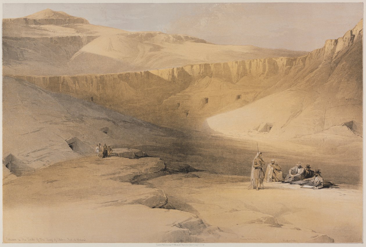 Ägypten und Nubien, Band II: Eingang zu den Gräbern der Könige von Theben, Bab-El-Malouk, 1848 von Louis Haghe