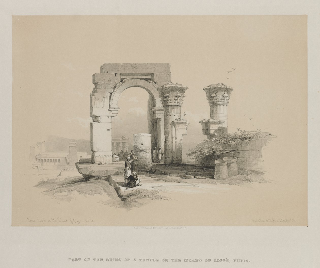 Ägypten und Nubien, Band II: Ruinen - Tempel auf der Insel Biggeh, Nubien von Louis Haghe