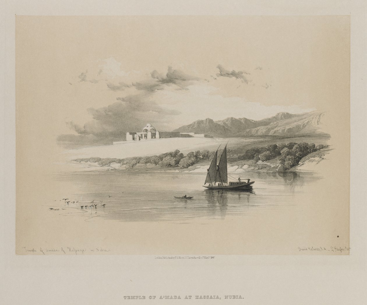 Ägypten und Nubien, Band II: Tempel von Amdda, von Hassaya in Nubien, 1847 von Louis Haghe