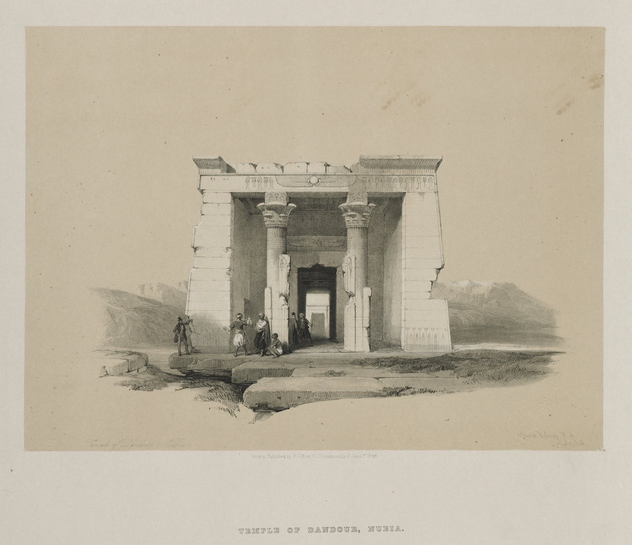Ägypten und Nubien, Band II: Tempel von Dandour, Nubien, 1848 von Louis Haghe