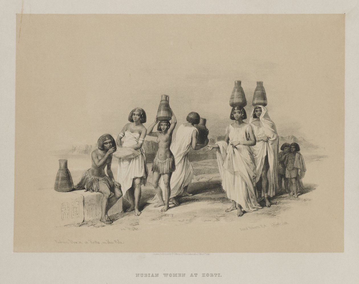 Ägypten und Nubien, Band I: Nubische Frauen in Kortie, am Nil von Louis Haghe