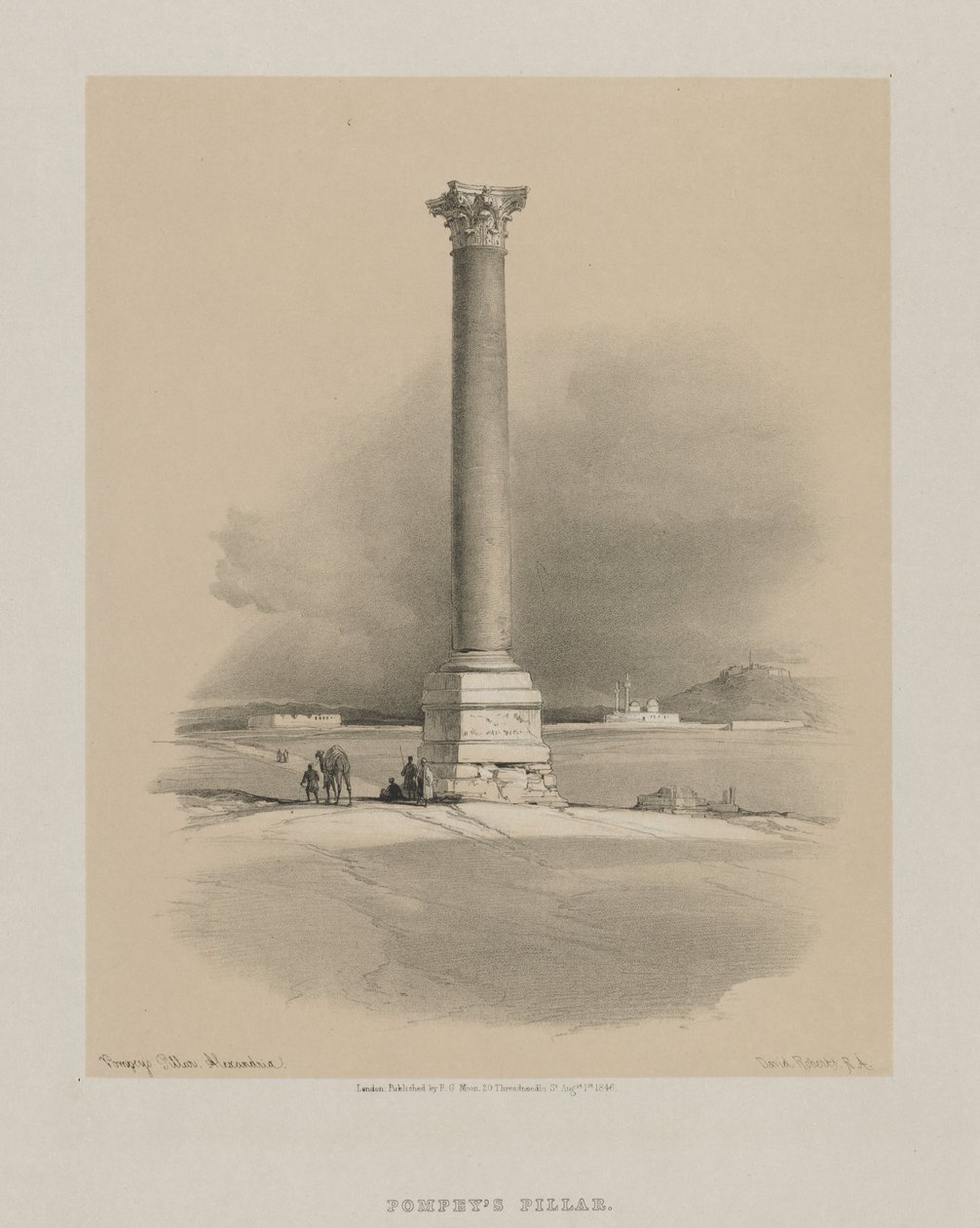 Ägypten und Nubien, Band I: Pompeys Säule, Alexandria, 1846 von Louis Haghe