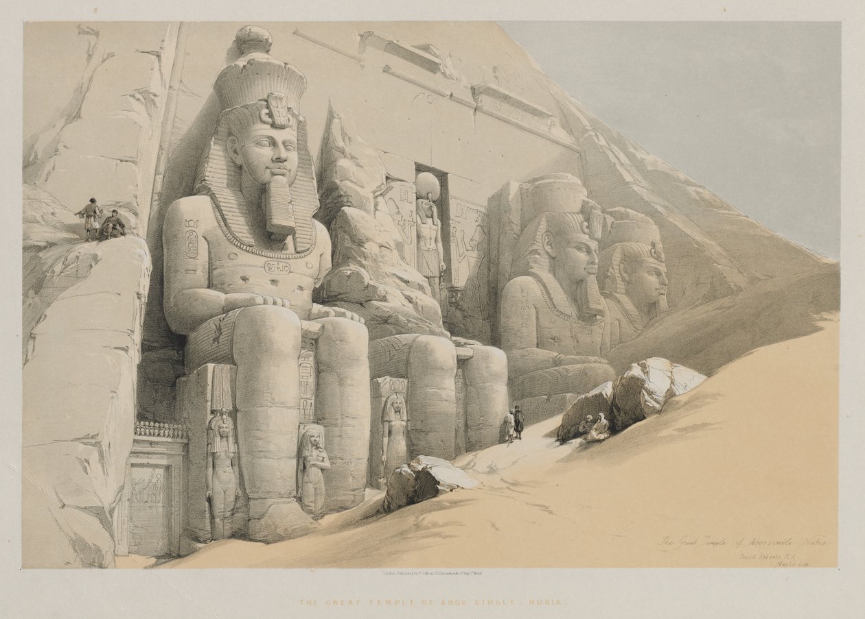 Ägypten und Nubien, Band I: Der große Tempel von Aboo-Simble, Nubien, 1846 von Louis Haghe