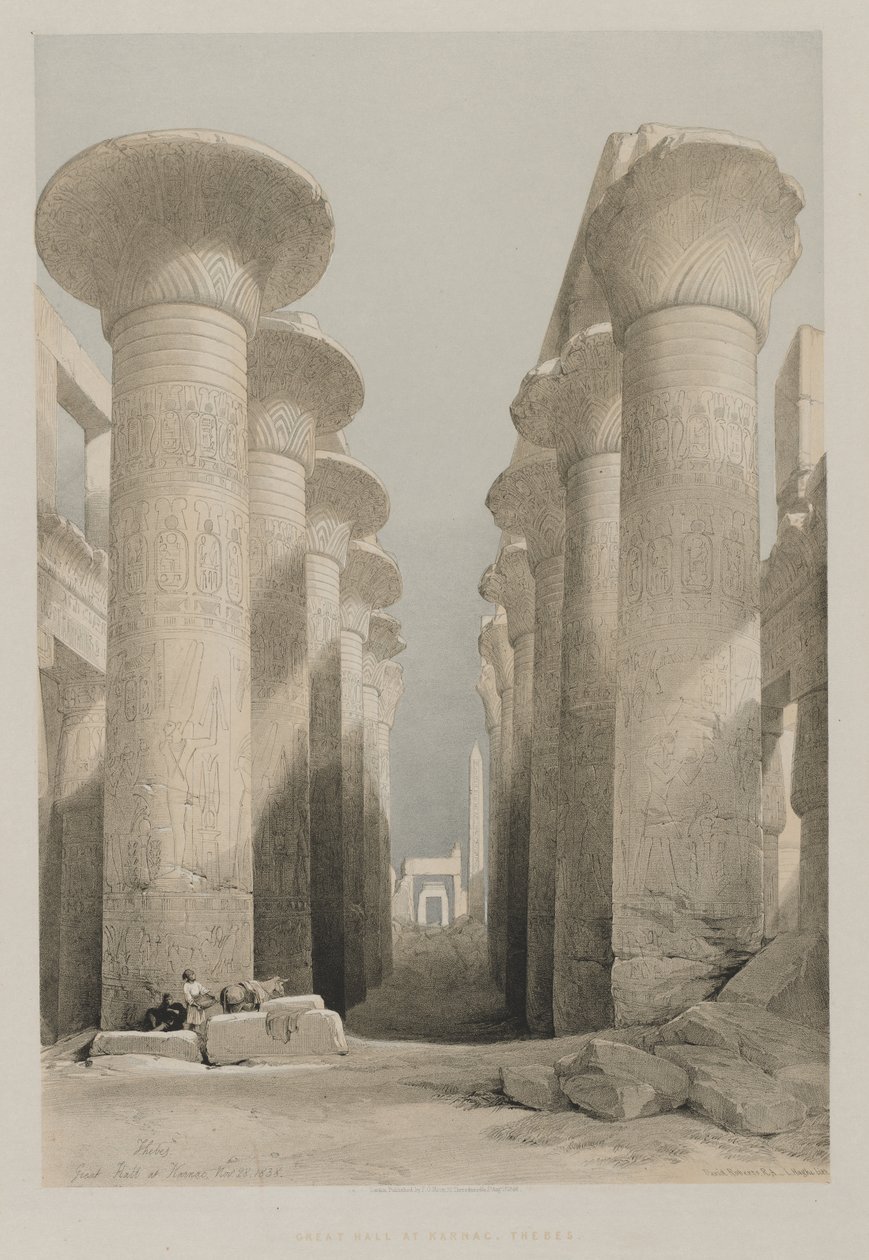 Ägypten und Nubien, Band I: Theben, Große Halle von Karnak, 1848 von Louis Haghe