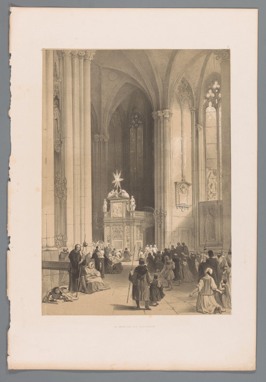 Ansicht des Reliquienschreins der Heiligen Drei Könige im Kölner Dom von Louis Haghe