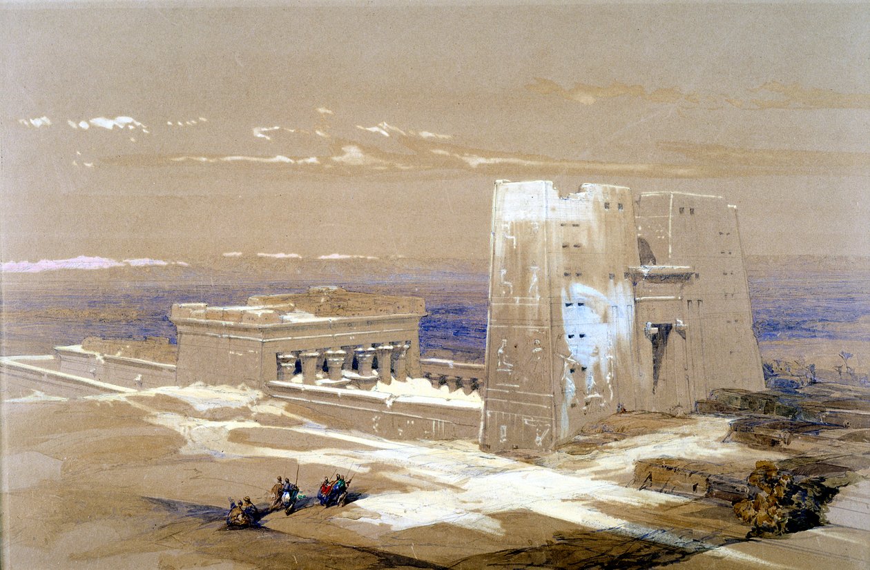 Sandsteintempel von Edfu, dem falkenköpfigen Gott Horus gewidmet, Ägypten, 1838 von Louis Haghe