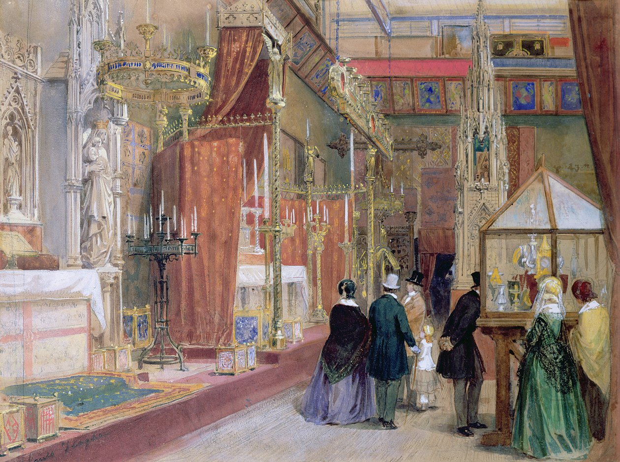 Der mittelalterliche Hof der Großen Ausstellung von 1851 von Louis Haghe