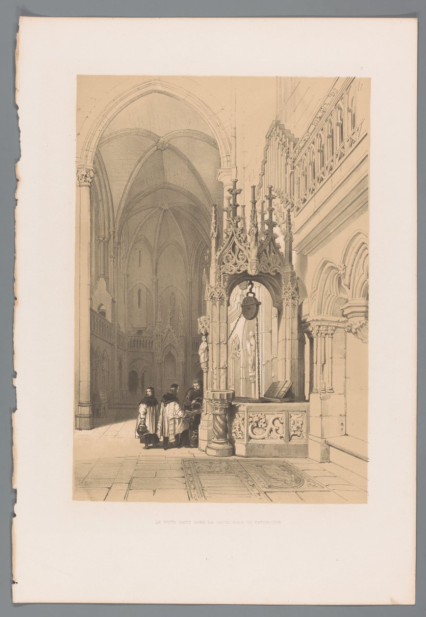 Brunnen im Dom von Regensburg von Louis Haghe