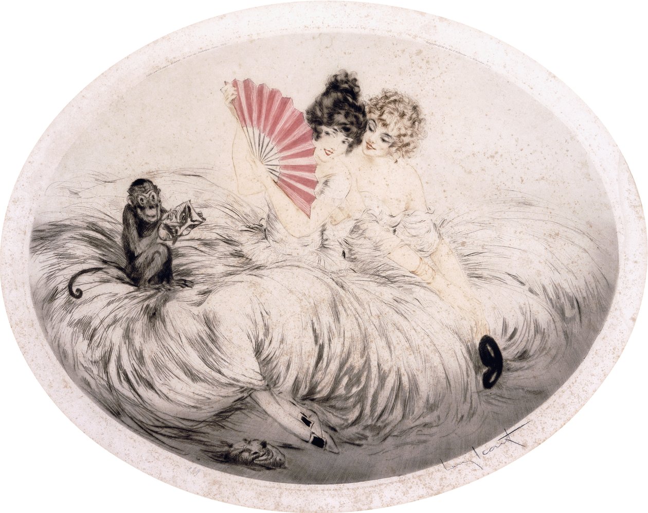 Hinter dem Fächer von Louis Icart