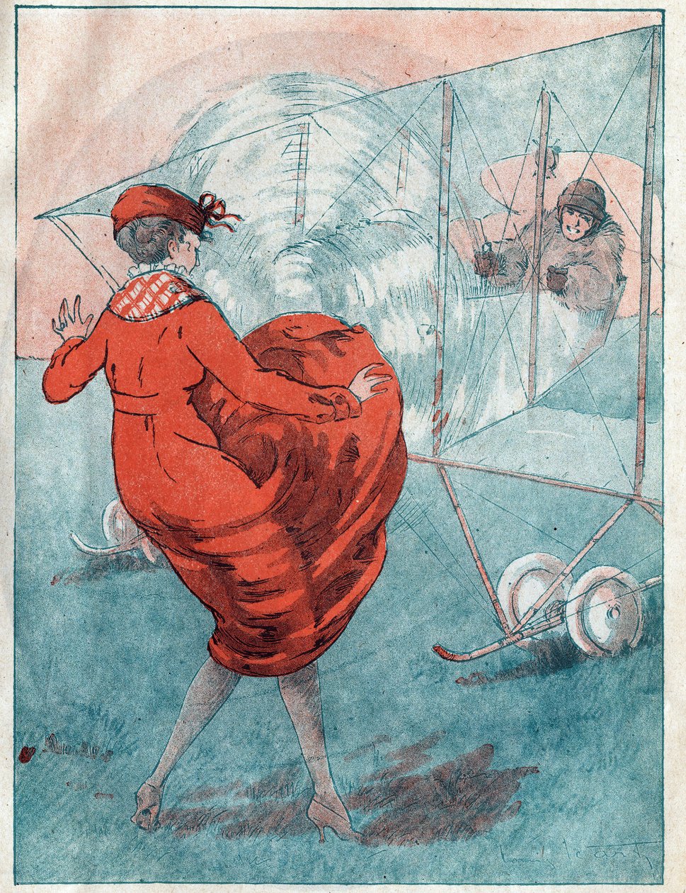 Der günstige Wind: Helice spioniert. Illustration von Louis Icart für die Zeitschrift „Le Fantasio“ vom Mai 1916 von Louis Icart