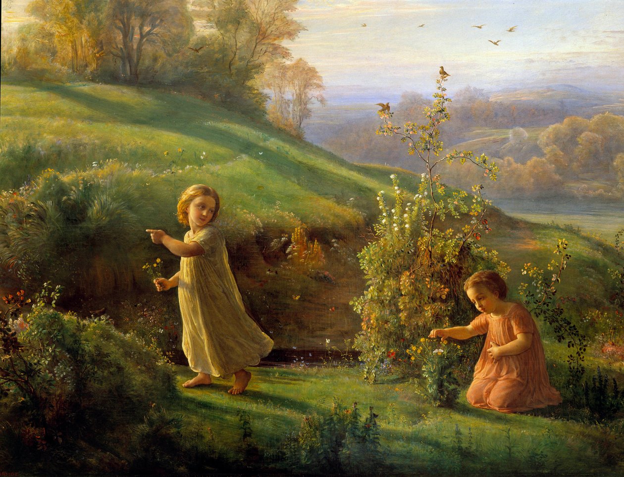 Das Gedicht der Seele; Frühling. Gemälde von Anne Francois Louis Janmot von Louis Janmot