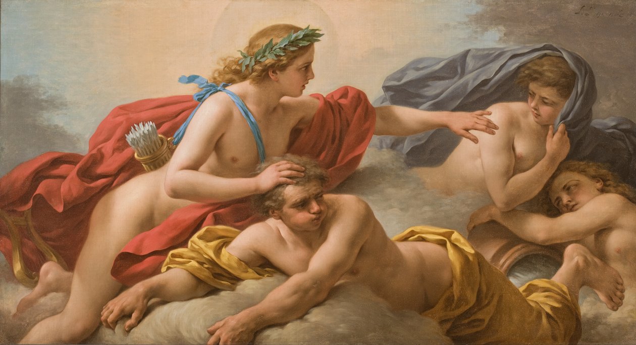 Die Sonne vertreibt die Winde und Stürme von Louis Jean Francois I Lagrenee