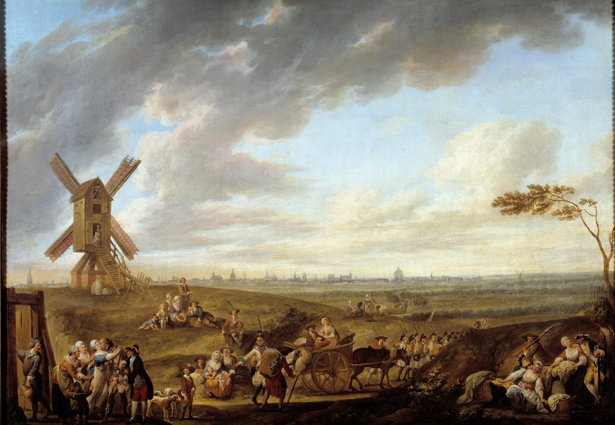 Ansicht von Lille vom Gott von Marcq aus. Gemälde von Louis Joseph Watteau genannt Watteau de Lille (1731-1798) von Louis Joseph  Watteau