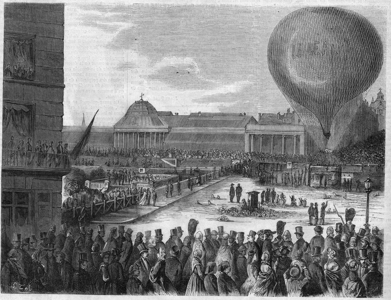 Aufstieg des Ballons „Le Giant“ in Brüssel am 26. September von Louis Joseph Ghemar