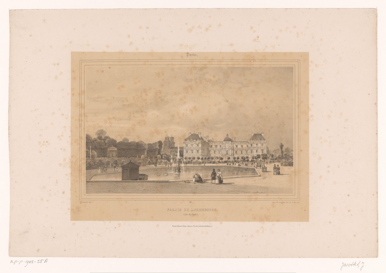 Blick auf das Palais du Luxembourg vom Jardin du Luxembourg von Louis Julien Jacottet