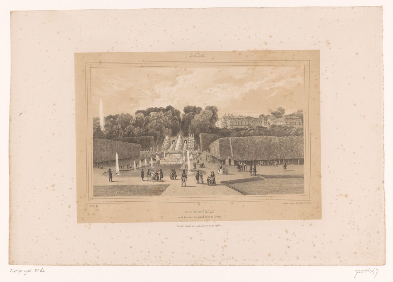 Blick auf das Schloss von Saint-Cloud im Park von Saint-Cloud (Gezichten in en om Parijs) von Louis Julien Jacottet