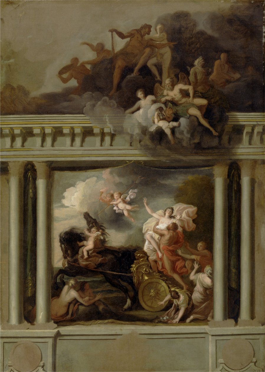 Die Entführung der Proserpina, Entwurf für die Treppe des Devonshire House, London, ca. 1704 von Louis Laguerre
