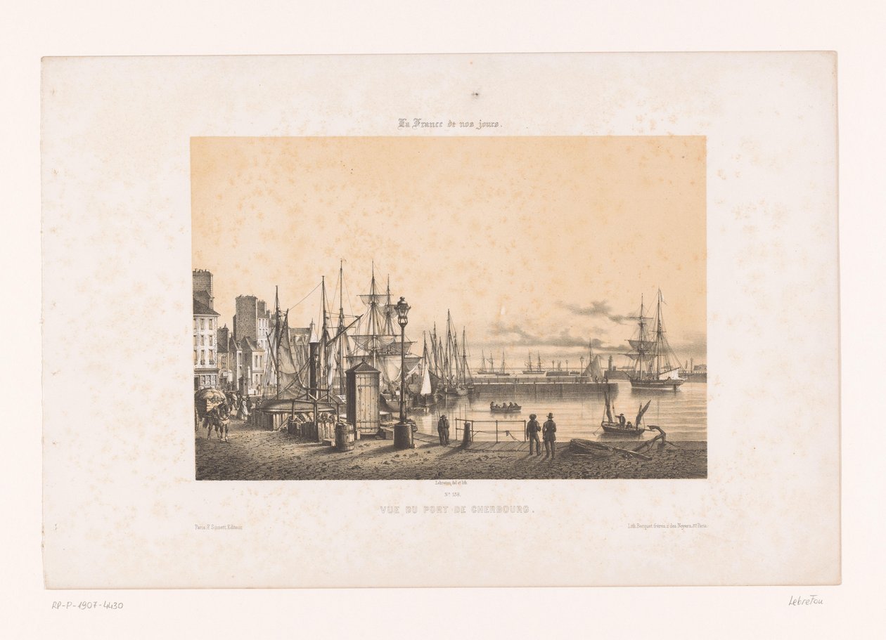 Ansicht des Hafens von Cherbourg von Louis Le Breton