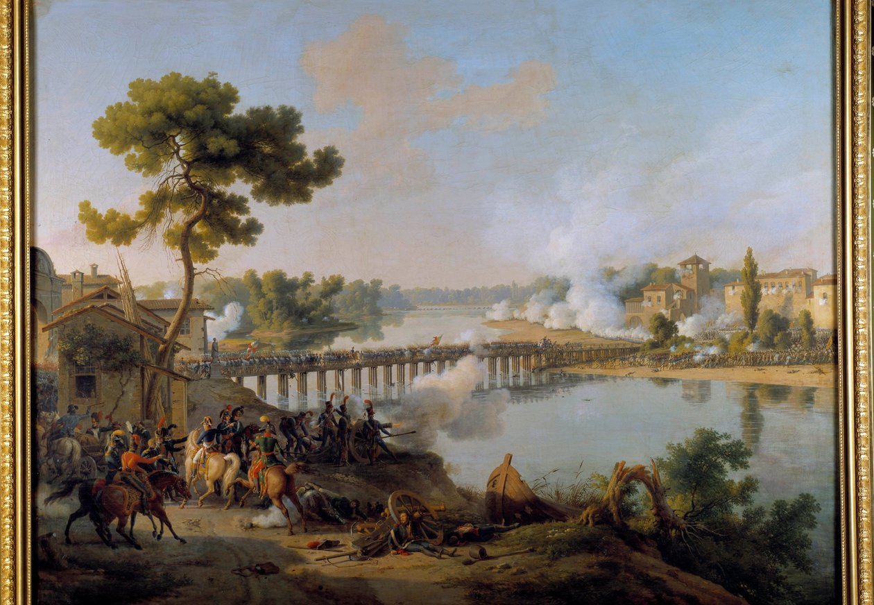 General Bonaparte gibt seine Befehle in der Schlacht an der Brücke von Lodi (10. Mai 1796) während des ersten Italienfeldzugs (1796-1797) von Louis Lejeune