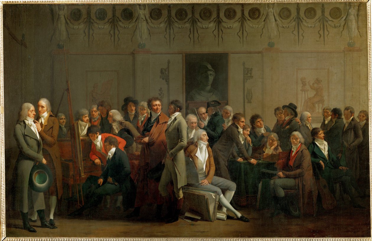 Eine Versammlung von Künstlern im Atelier von Isabey von Louis Leopold Boilly