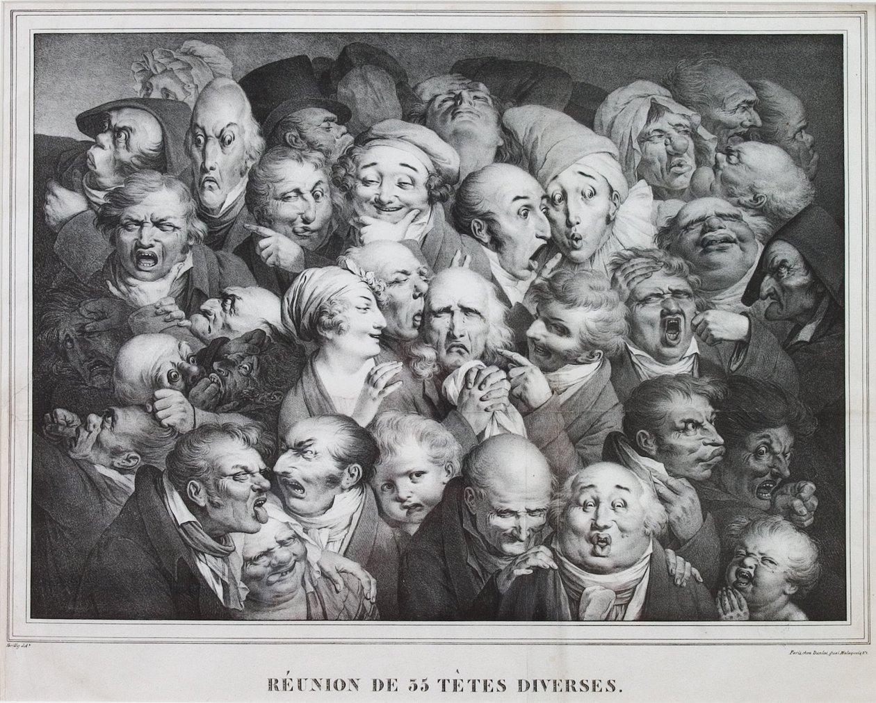 Gruppe von fünfunddreißig Köpfen, 1825 von Louis Leopold Boilly
