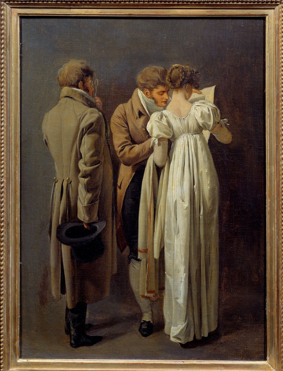 Liebhaber von Drucken Junge Leute in der Mode des Ersten Kaiserreichs betrachten einen Druck. Gemälde von Louis Leopold Boilly (1761-1845) 1810 von Louis Leopold Boilly