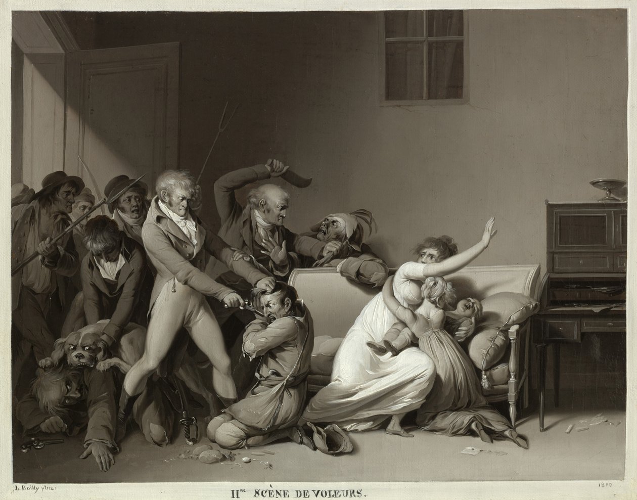 Zweite Szene der Einbrecher: Die Einbrecher verhaftet, 1810 von Louis Leopold Boilly