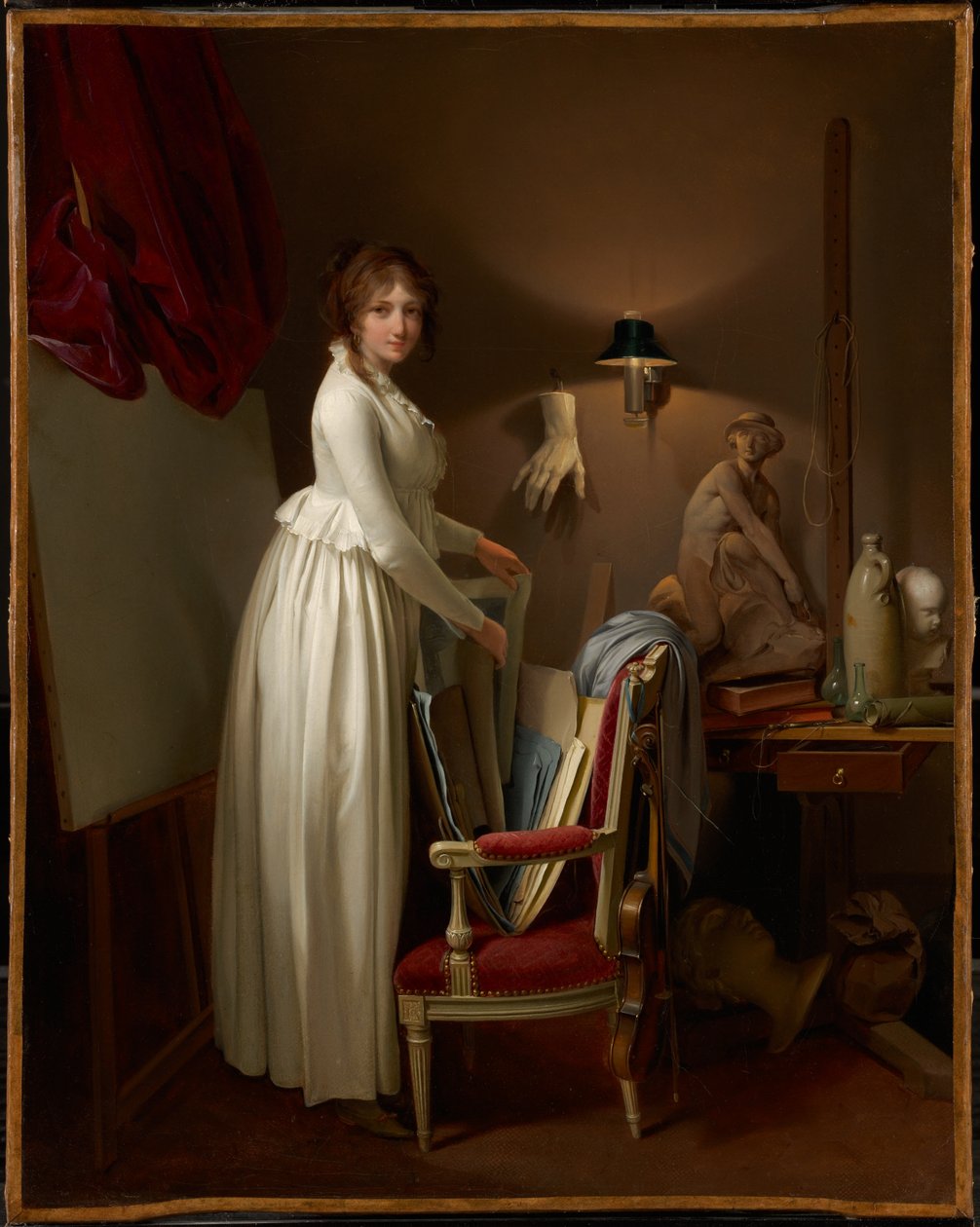 Die Frau des Künstlers in seinem Atelier von Louis Leopold Boilly