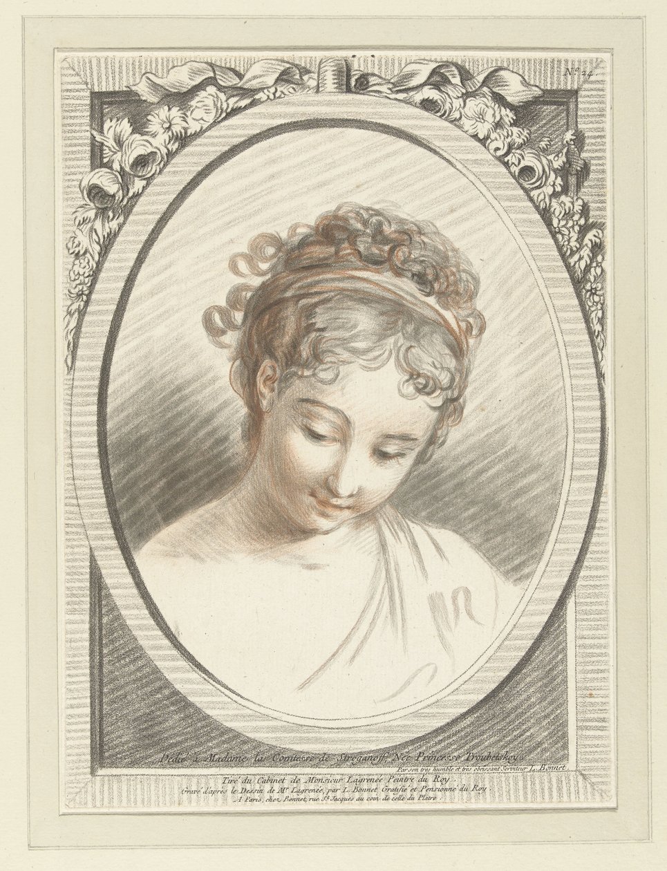 Büste einer jungen Frau von Louis Marin Bonnet