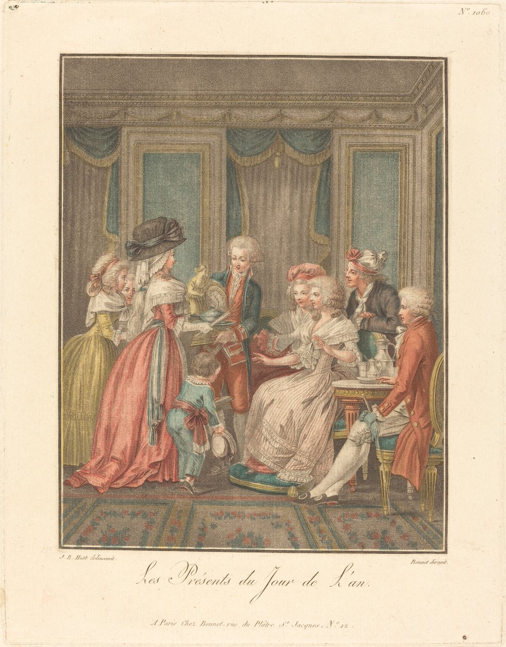 Die Neujahrsgeschenke von Louis Marin Bonnet after Jean Baptiste Hüet, I