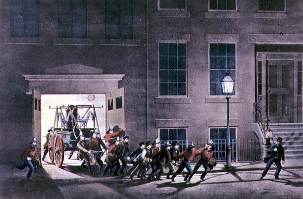 Der Nachtalarm, veröffentlicht von Currier and Ives, New York von Louis Maurer
