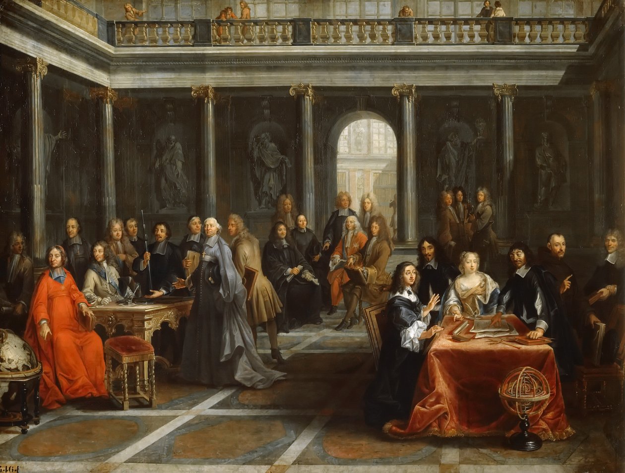 Königin Christina von Schweden, umgeben von ihrem Hof von Louis Michel Dumesnil the Younger