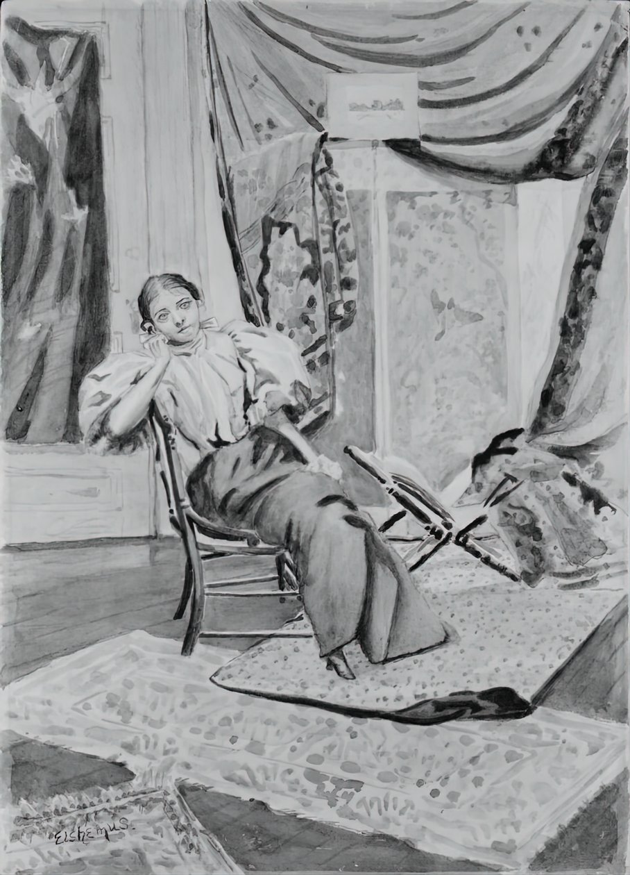 Mädchen auf Stuhl von Louis Michel Eilshemius