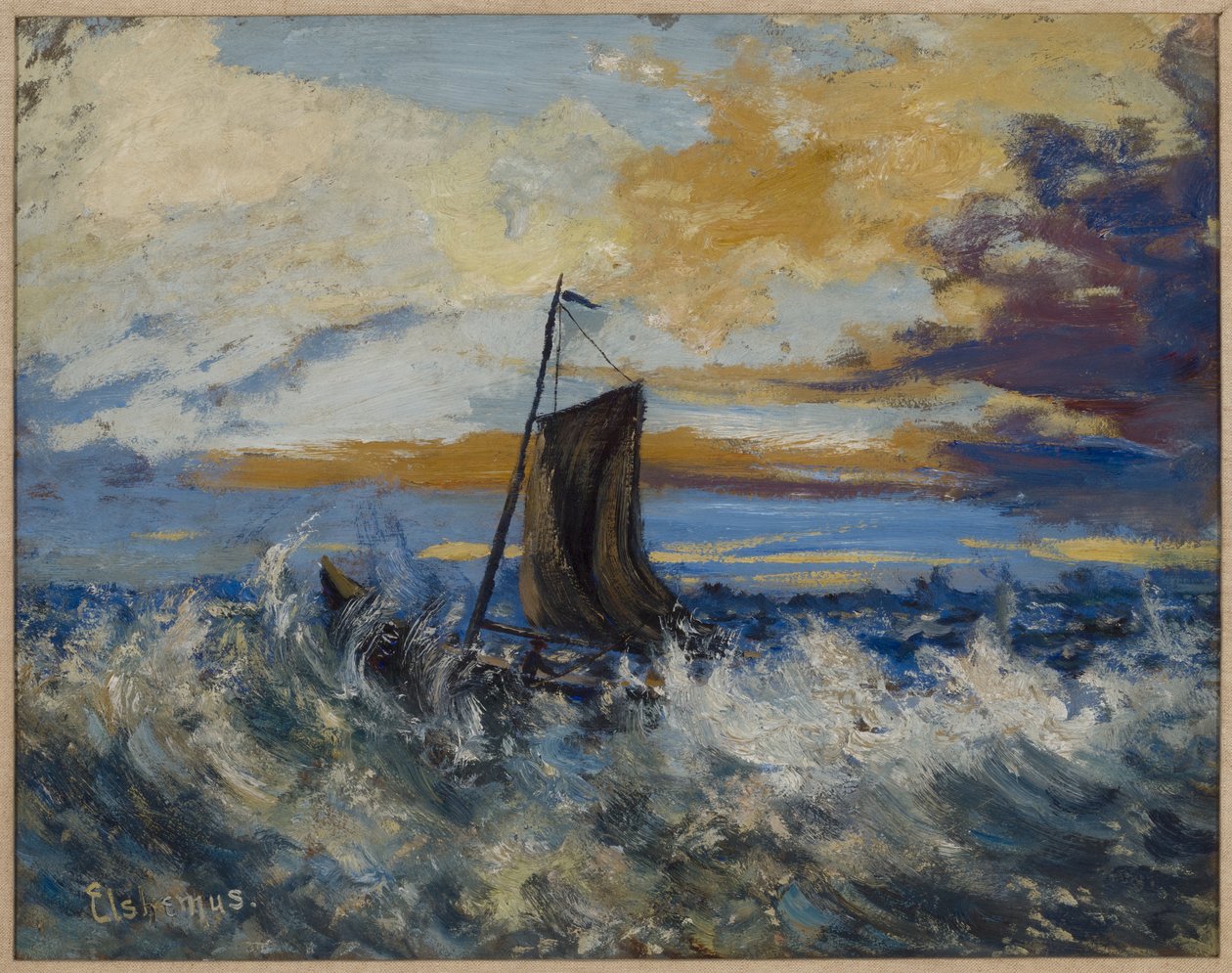 Segelboot, stürmisches Meer, ca. 1907 von Louis Michel Eilshemius