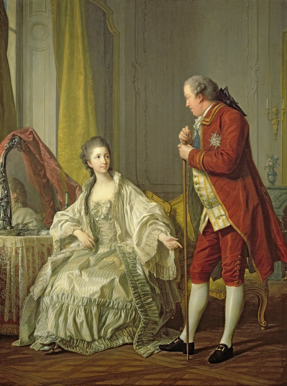 Porträt des Marquis de Marigny und seiner Frau, Marie-Francoise Constance Julie Filleul von Louis Michel van Loo