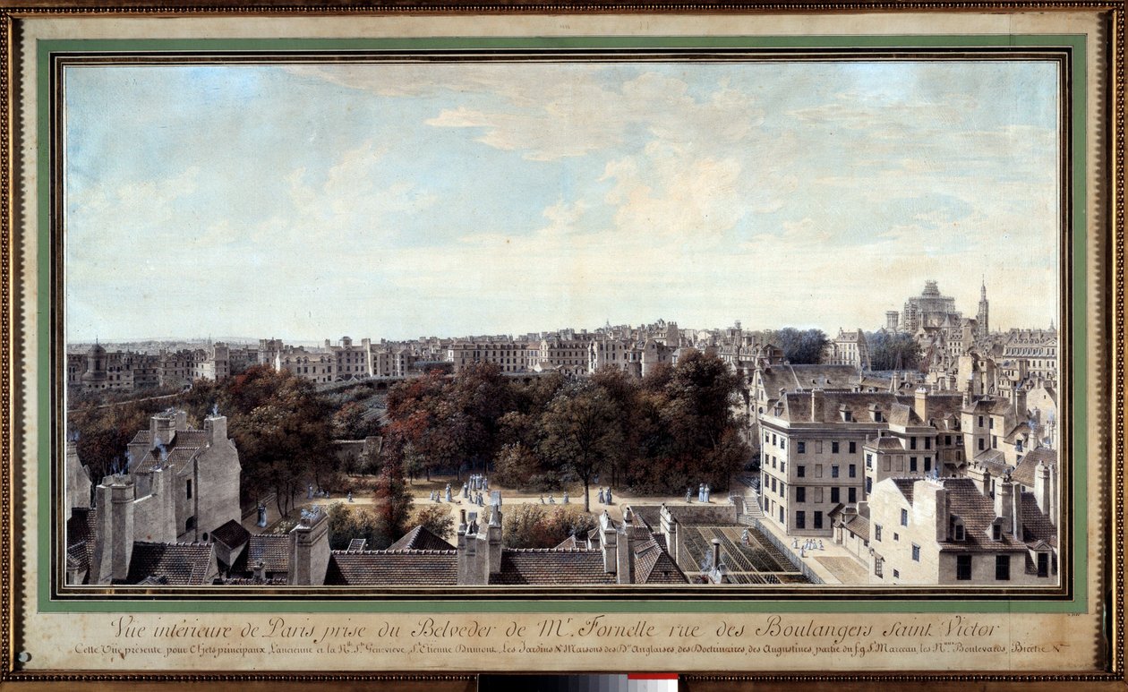 Blick auf Paris vom Belvedere von Monsieur Fournelle, Rue des Boulangers Saint Victor von Louis Nicolas de Lespinasse