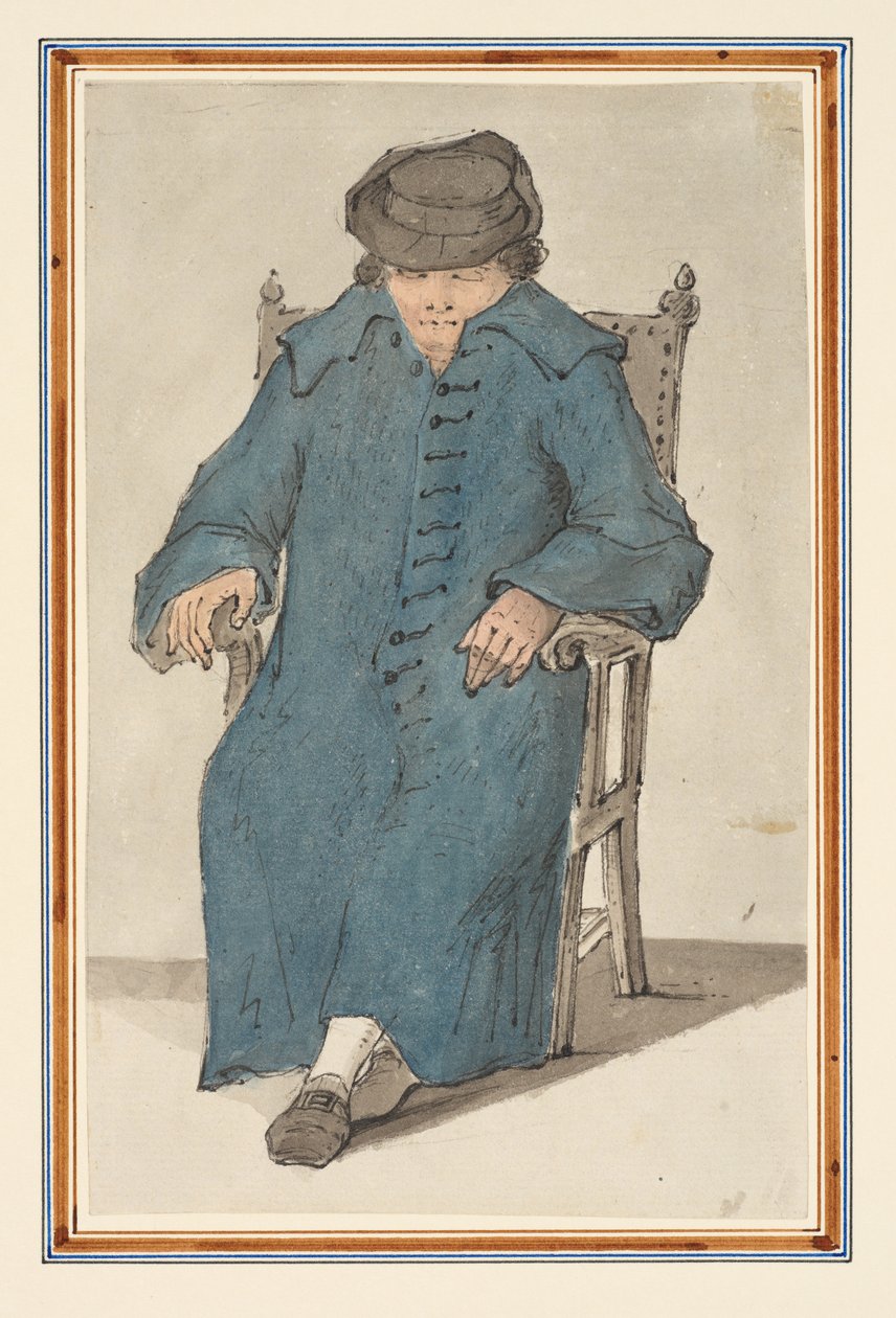 Studie eines schlafenden Mannes, ganzfigurig in einem Stuhl sitzend von Louis Philippe Boitard