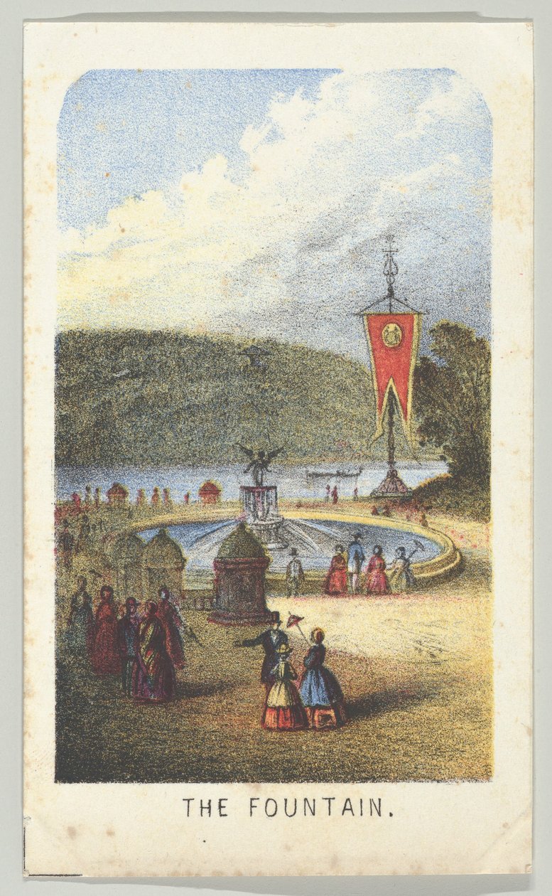 Der Brunnen, aus der Serie Ansichten im Central Park, New York, Teil 3, 1864 von Louis Prang
