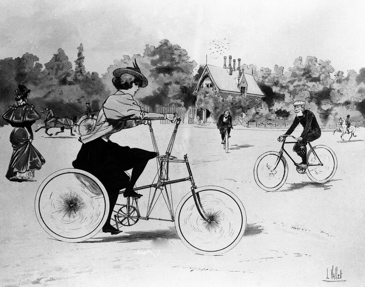 Die Velocipedisten von Louis Vallet